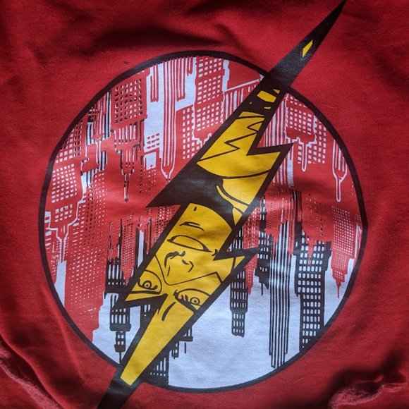 DC Comics "The Flash" Red Hoodie Hooded Sweater Fits Men Small Medium - Picture 3 of 5